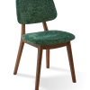 Chaise de salle à manger en tissu vert foncé et bois de frêne Greenish Happy Days - Pols Potten