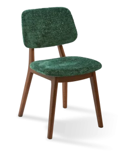 Chaise de salle à manger en tissu vert foncé et bois de frêne Greenish Happy Days - Pols Potten