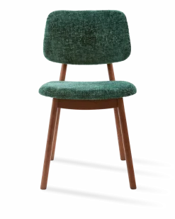 Chaise de salle à manger en tissu vert foncé et bois de frêne Greenish Happy Days - Pols Potten