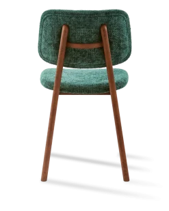 Chaise de salle à manger en tissu vert foncé et bois de frêne Greenish Happy Days - Pols Potten
