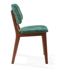 Chaise de salle à manger en tissu vert foncé et bois de frêne Greenish Happy Days - Pols Potten