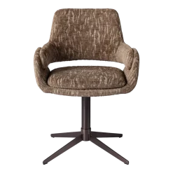 Chaise de salle à manger pivotante en acier et tissu 05 mura 192005 Harvey - Versmissen