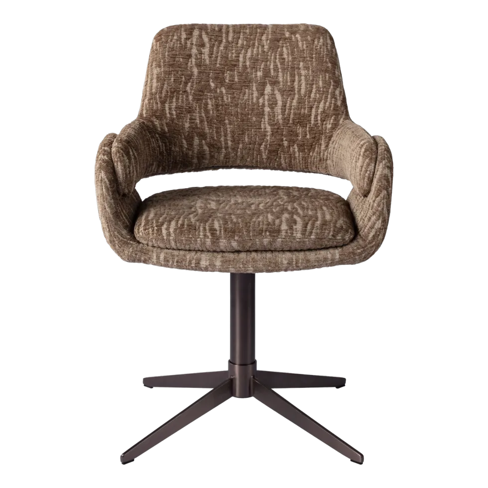 Chaise de salle à manger pivotante en acier et tissu 05 mura 192005 Harvey - Versmissen