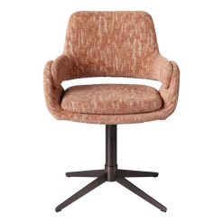 Chaise de salle à manger pivotante en acier et tissu 06 mura 192007 Harvey - Versmissen