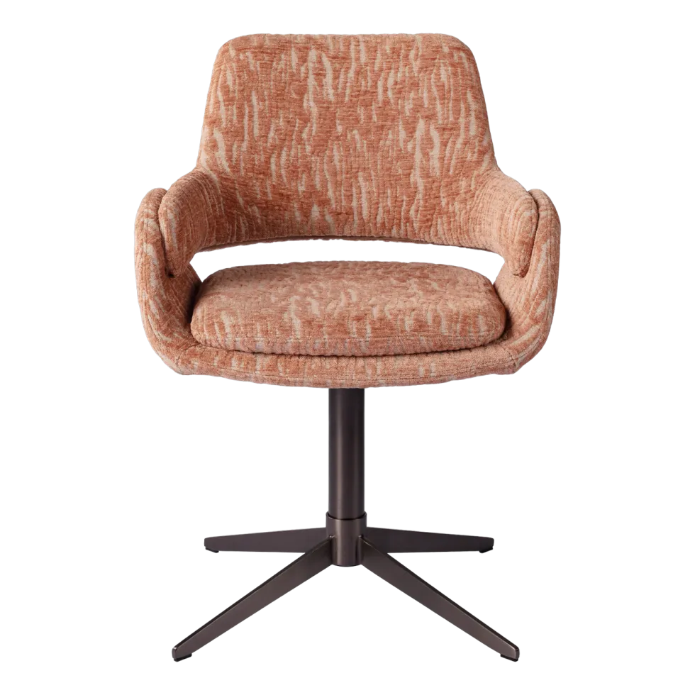 Chaise de salle à manger pivotante en acier et tissu 06 mura 192007 Harvey - Versmissen