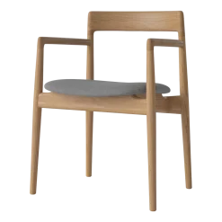 Chaise de salle à manger rembourrée gris en chêne huilé Calma - Bolia