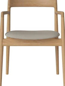 Chaise de salle à manger rembourrée sable en chêne huilé Calma - Bolia