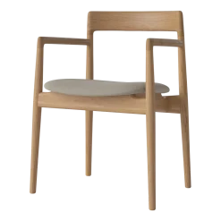 Chaise de salle à manger rembourrée sable en chêne huilé Calma - Bolia
