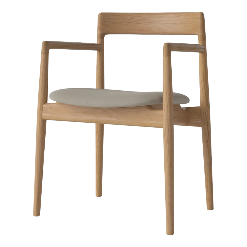 Chaise de salle à manger rembourrée sable en chêne huilé Calma - Bolia