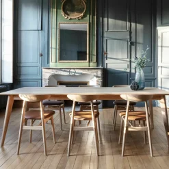Chaise design en chêne et vinyle camel Teo - Vincent Sheppard
