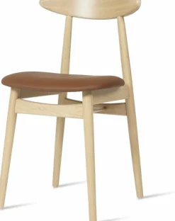 Chaise design en chêne et vinyle camel Teo - Vincent Sheppard