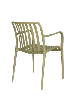 Chaise d'extérieur avec accoudoirs en plastique vert Cala - The Cool Republic