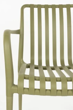 Chaise d'extérieur avec accoudoirs en plastique vert Cala - The Cool Republic