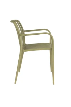 Chaise d'extérieur avec accoudoirs en plastique vert Cala - The Cool Republic