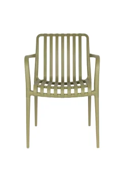 Chaise d'extérieur avec accoudoirs en plastique vert Cala - The Cool Republic