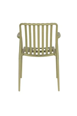 Chaise d'extérieur avec accoudoirs en plastique vert Cala - The Cool Republic