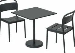Chaise d'extérieur en acier noir Linear - Muuto