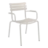 Chaise d'extérieur en aluminium blanc avec accoudoirs 59x63x82cm Alua - Houe