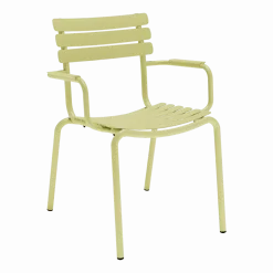 Chaise d'extérieur en aluminium jaune citron avec accoudoirs 59x63x82cm Alua - Houe