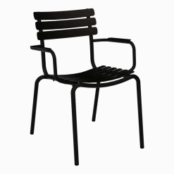 Chaise d'extérieur en aluminium noir avec accoudoirs 59x63x82cm Alua - Houe