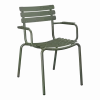Chaise d'extérieur en aluminium vert olive avec accoudoirs 59x63x82cm Alua - Houe