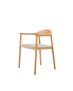 Chaise d'extérieur en en teck massif et corde 55x57x74cm Fika - Vincent Sheppard