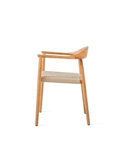 Chaise d'extérieur en en teck massif et corde 55x57x74cm Fika - Vincent Sheppard
