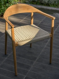 Chaise d'extérieur en en teck massif et corde 55x57x74cm Fika - Vincent Sheppard