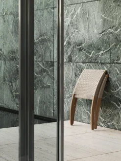 Chaise d'extérieur en teck non traité et assise sesame 76cm Cuba Chair - Carl Hansen & Søn