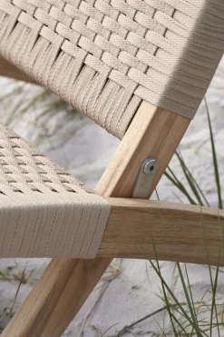 Chaise d'extérieur en teck non traité et assise sesame 76cm Cuba Chair - Carl Hansen & Søn