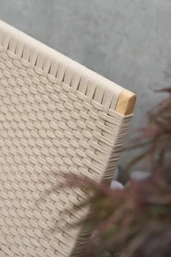Chaise d'extérieur en teck non traité et assise sesame 76cm Cuba Chair - Carl Hansen & Søn