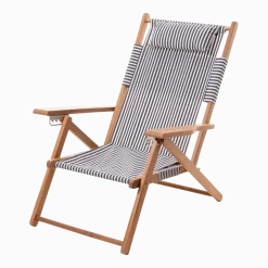 Chaise d'extérieur à rayures bleues et blanches Tommy - Business & Pleasure
