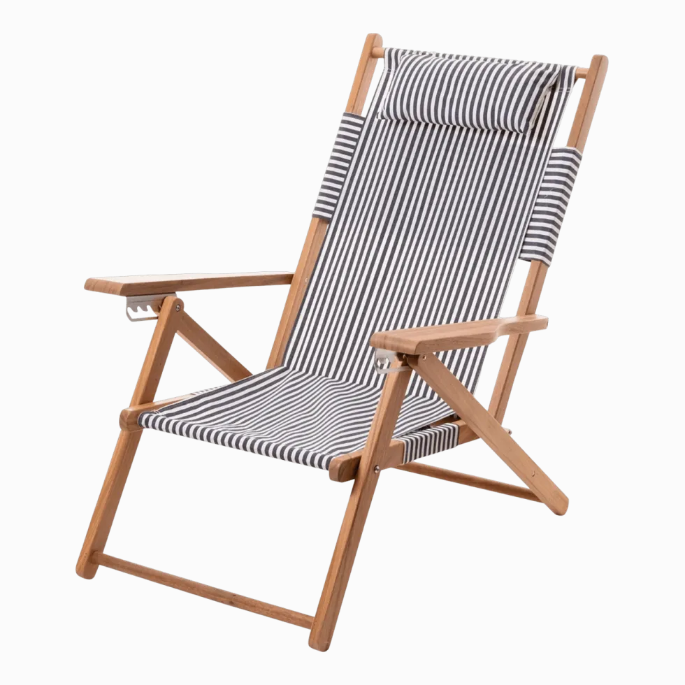 Chaise d'extérieur à rayures bleues et blanches Tommy - Business & Pleasure