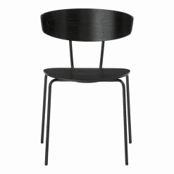 Chaise empilable bois et métal Herman Noir - Ferm Living