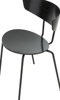 Chaise empilable bois et métal Herman Noir - Ferm Living