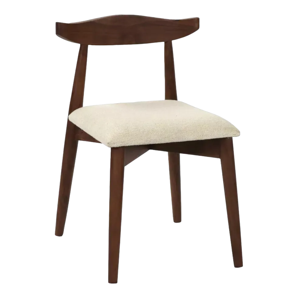 Chaise en acacia et lin Mandela - Pomax