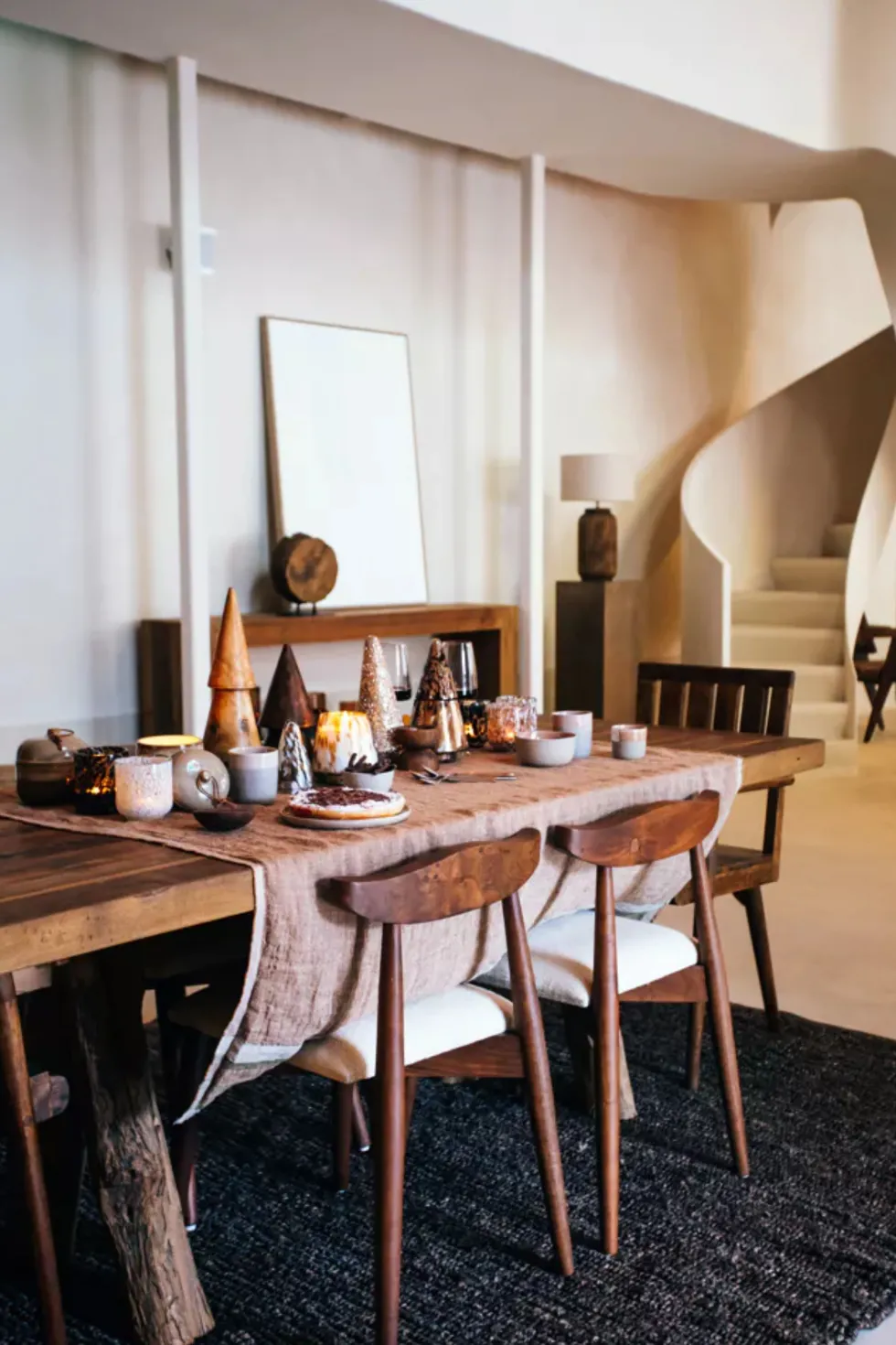 Chaise en acacia et lin Mandela - Pomax