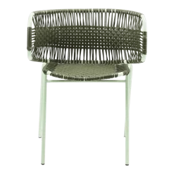 Chaise en acier avec accoudoirs vert Cielo - Ames