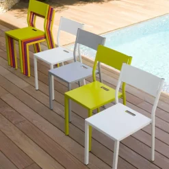 Chaise en acier baby pink Take - Matière Grise