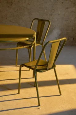 Chaise en acier blanc perlé T37 - Tolix