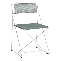 Chaise en acier galvanisé avec revêtement en poudre vert gris 50x45x77cm X-line - Hay