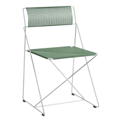 Chaise en acier galvanisé avec revêtement en poudre vert poireau 50x45x77cm X-line - Hay