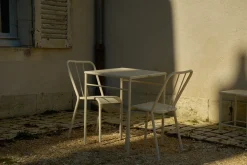 Chaise en acier tressé blanc perlé T37 - Tolix