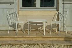 Chaise en acier tressé blanc perlé T37 - Tolix