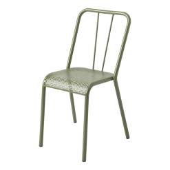 Chaise en acier tressé vert jonc T37 - Tolix