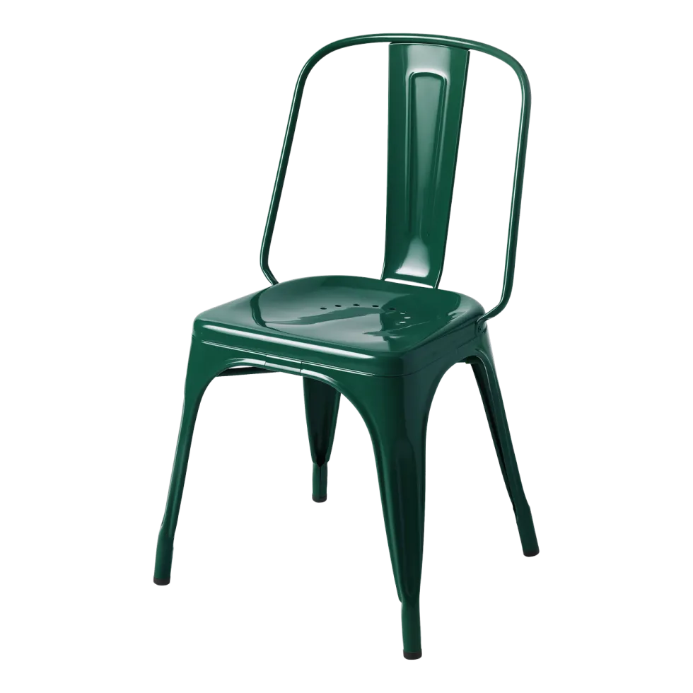 Chaise en acier vert mousse AC - Tolix
