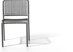 Chaise en aluminium et tressage gris Allu 223 I- Gervasoni