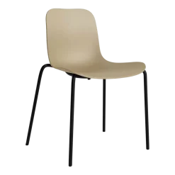 Chaise en aluminium noire et coque en polypropylène écrue Langue - NORR11