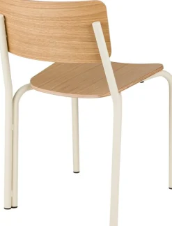 Chaise en bois de chêne et acier blanc Kei - noo.ma