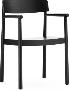 Chaise en bois de frêne noire avec accoudoirs Timb noir - Normann Copenhagen